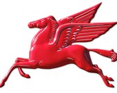 Pegasus Flying Horse Mobil Gas Oil Powder Coated Metal Sign 5 Sizes, Mobiloil, Mobilgas, USA Made Vintage Style Home Decor Garage Art PS