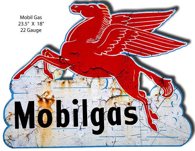 Reproduction Mobilgas Pegasus Flying Horse In Cloud Gas Station Sign