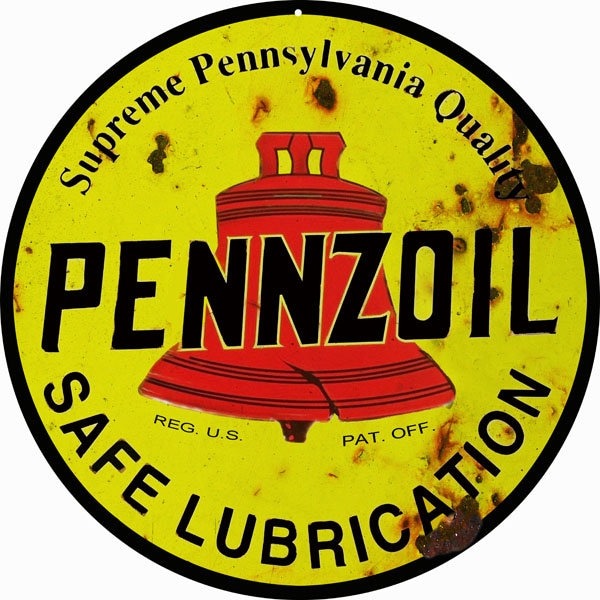 Pennzoil Motor Oil Sign, Aged Style Metal, 4 Sizes, USA Made Vintage Style Retro Garage Art RG 6770