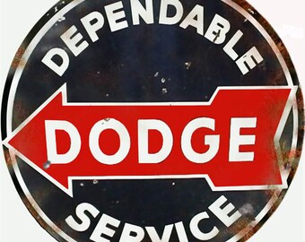 Dodge Parts Reproduction Gas Station Metal Sign 18x30
