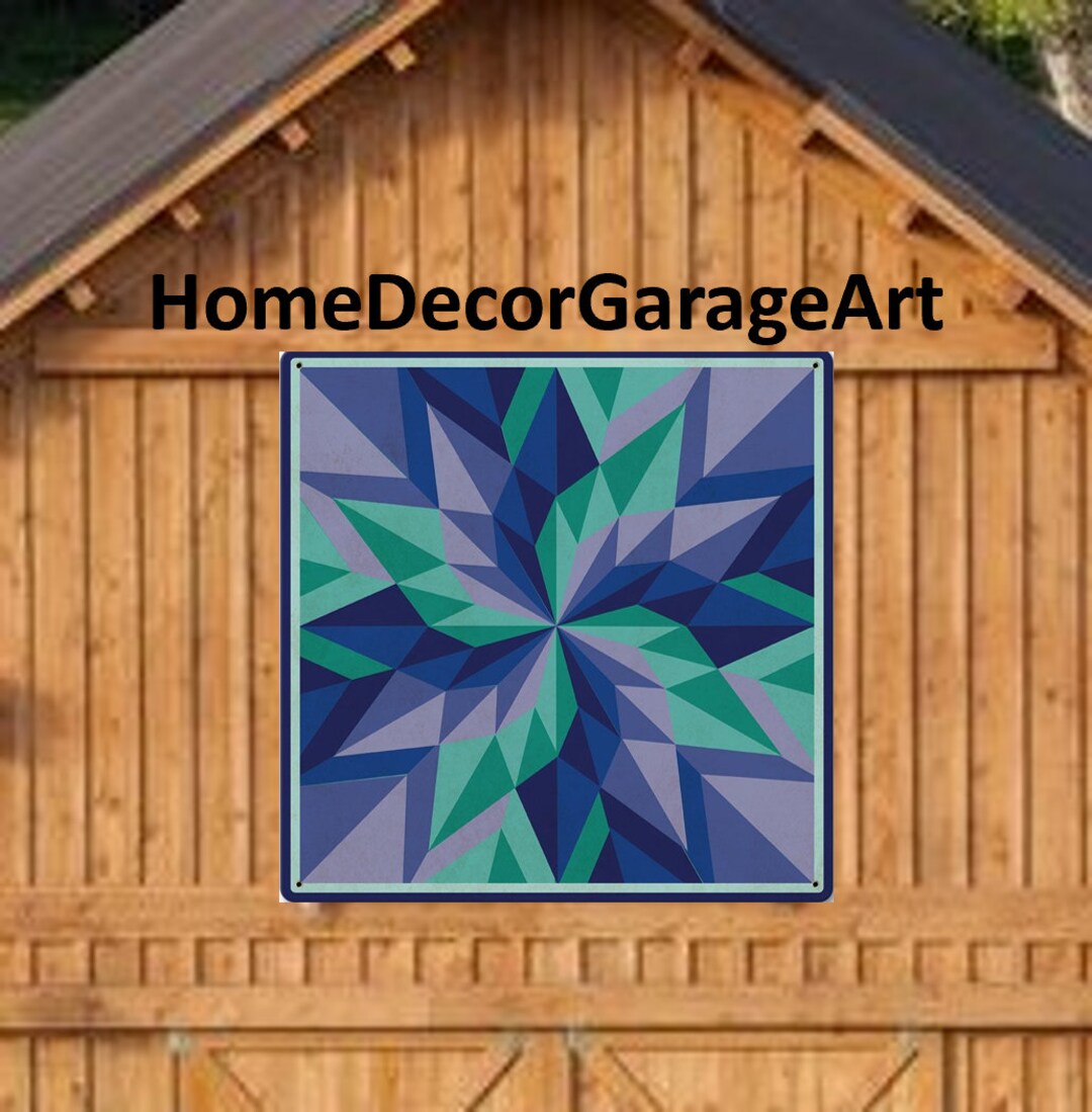 Barn Quilt Double Dahlia Pinwheel, Square Metal Sign With UV Protection ...