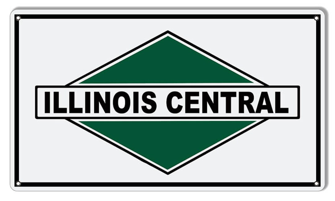 Illinois Central Railroad Sign 8x14 Aged or New Styles Etsy