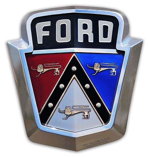 1950's Ford Emblem, Custom Shape Metal Sign, 3 Sizes, USA Made Vintage  Style Retro Garage Art PS 