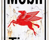 Mobil Tires Pegasus Metal Sign, 3 Sizes, USA Made Vintage Style Retro Garage Art RG