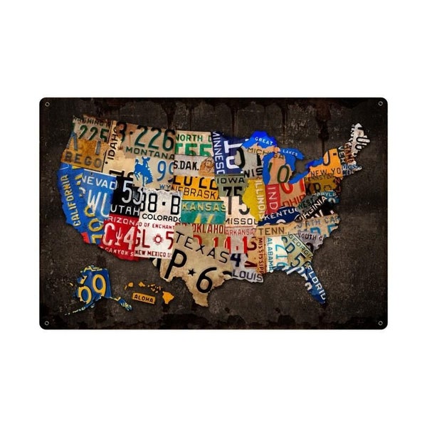 License Plate Map - Etsy