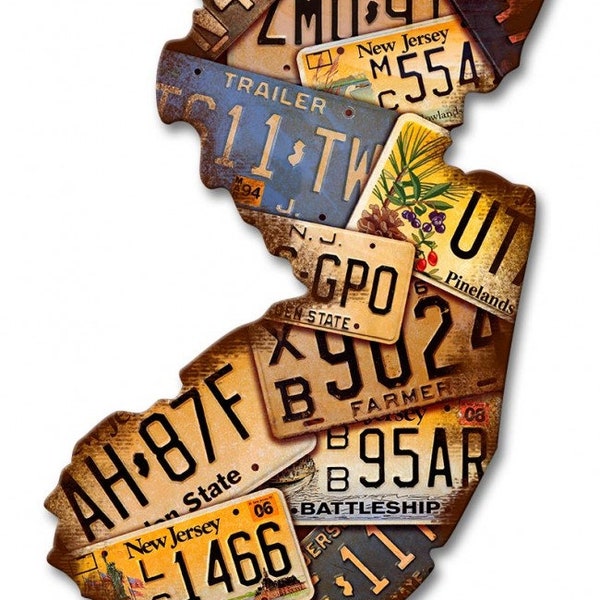 Metal Map Art New Jersey - Etsy