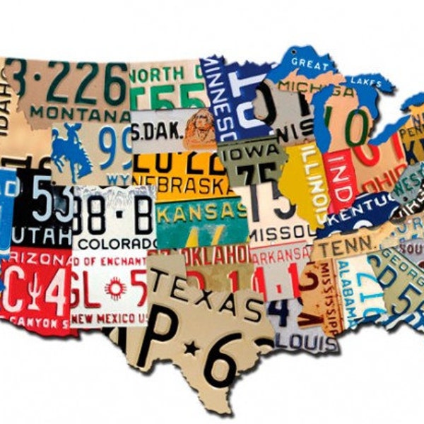 License Plate Map - Etsy
