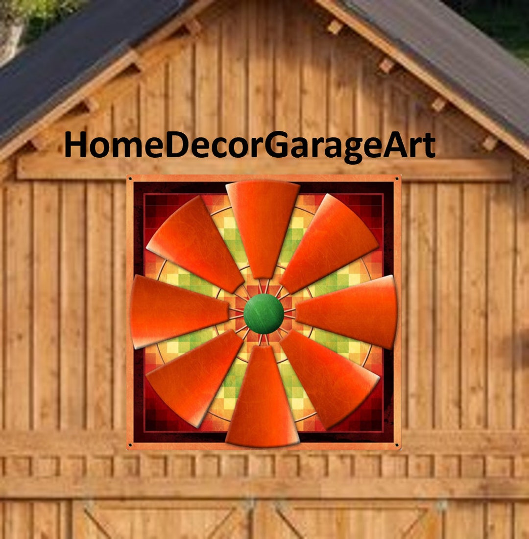 Windmill Barn Quilt Metal Sign With UV Protection, 5 Sizes, Amish