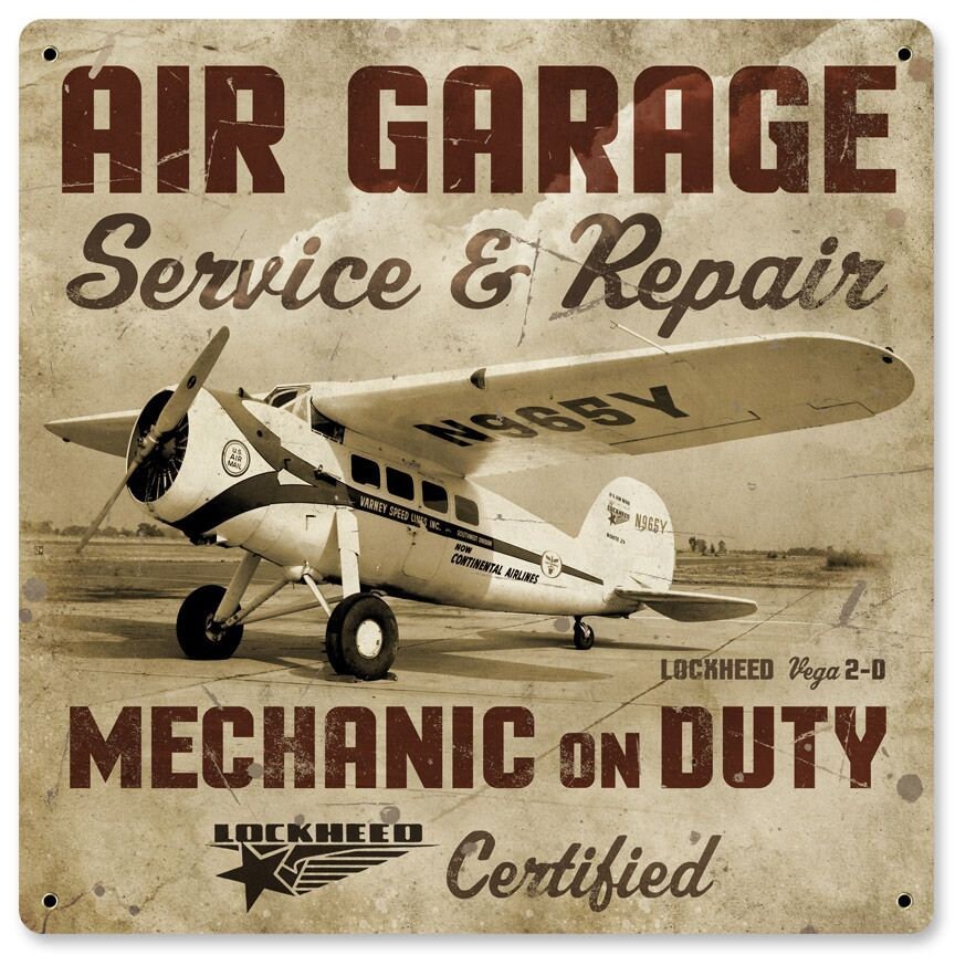 12 x 12 Metal Sign Air Garage Repair Service Sign USA Made Vintage Style Retro Home Decor Garage Art PS
