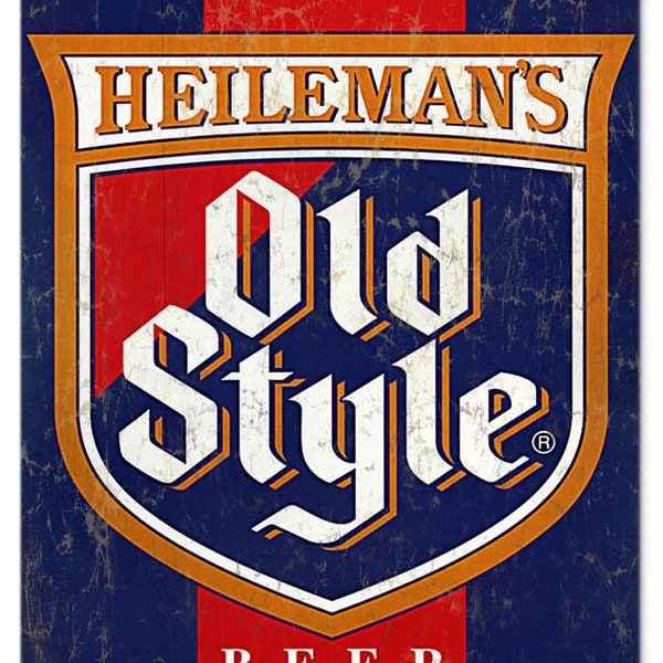 Heileman's Old Style Beer Bar Sign, Metal Sign, 18 x 12, vintage style bar man cave retro country advertising art wall decor RG