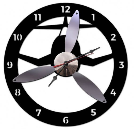 3 D Airplane Propeller Clock Custom Plasma Shape Metal 18 X Etsy