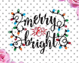 Merry and bright svg, Christmas svg frames, cutting file, Merry svg, reindeer svg, Christmas SVG, DXF, Cricut Design SpaceChristmas svg