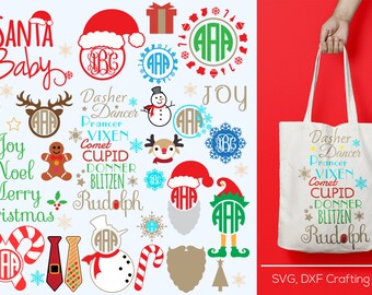 Christmas svg frames, cutting file, svg santa, reindeer svg, christmas SVG, DXF, Cricut Designs, Silhouette Studio, Cut FilesChristmas svg