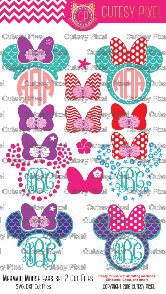 Download Free Mermaid Mouse Ears Svg Cutting File Mermaid Svg Dxf Cricut Etsy SVG Cut Files