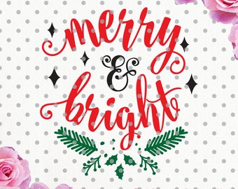 Merry and bright svg, Christmas svg frames, cutting file, Merry svg, reindeer svg, Christmas SVG, DXF, Cricut Design Space,Christmas svg