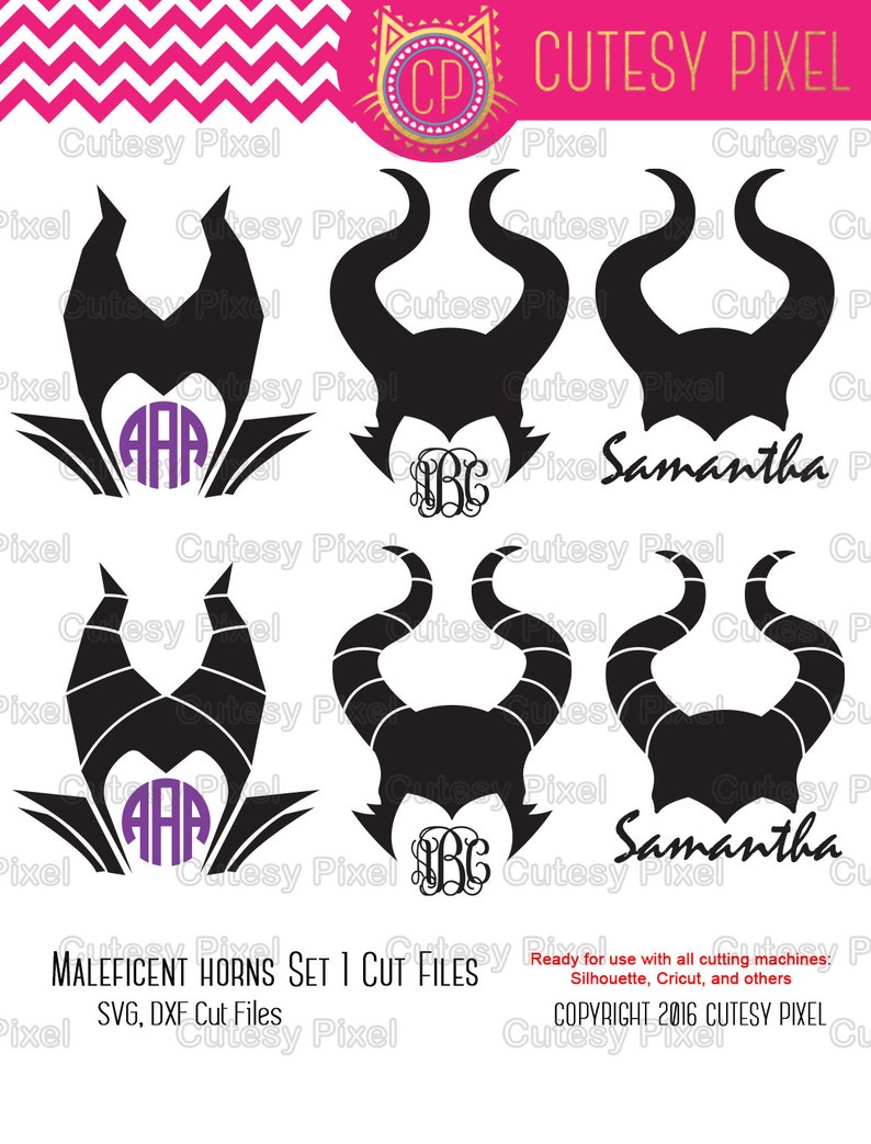Download Clip Art Spooky Svg Dxf Cricut Design Space Png Files Halloween Horns Monogram Frames Svg Maleficent Horns Silhouette Studio Digital Cut Files Art Collectibles