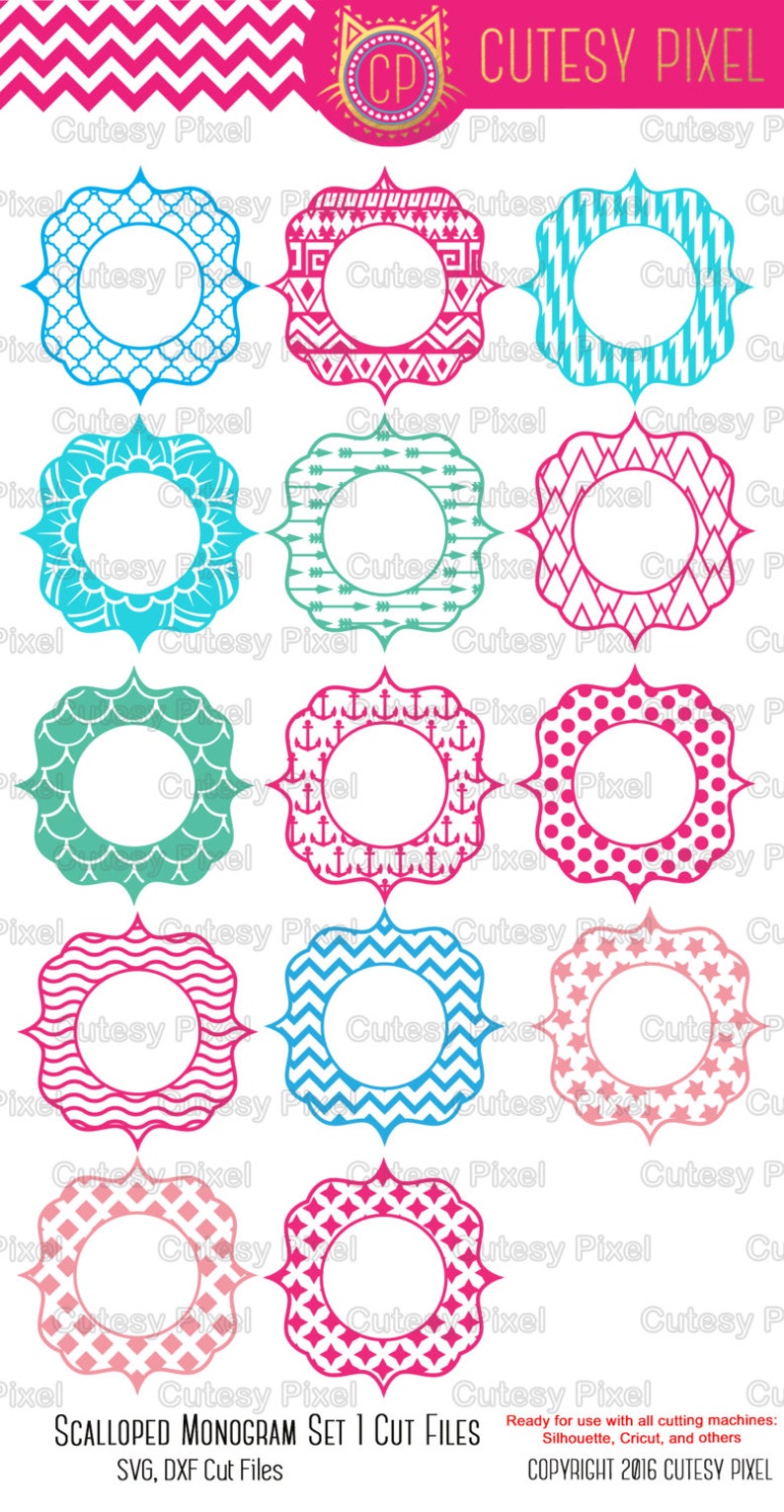 Download Scalloped Monogram Svg Designs - SVG Layered