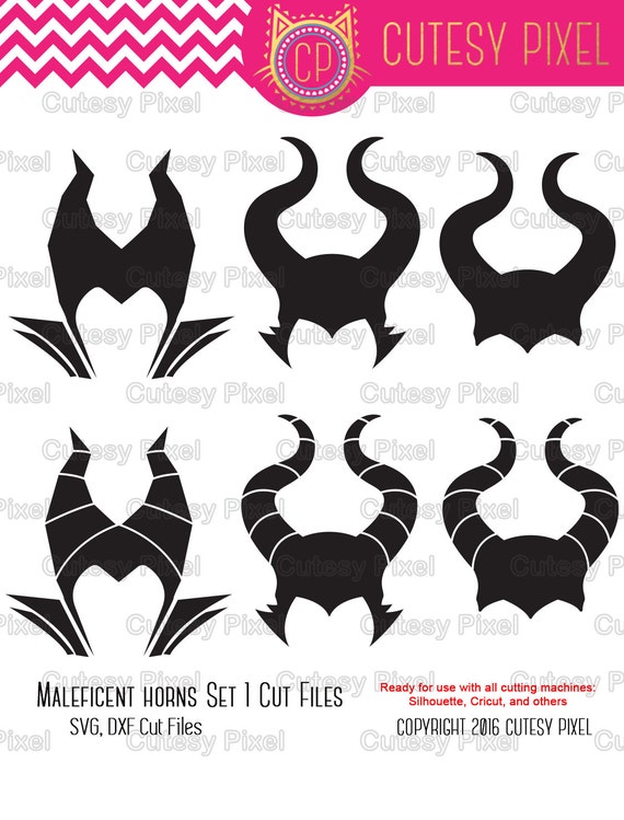 Download Halloween Horns Monogram Frames Svg Spooky Svg Maleficent Etsy