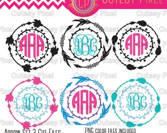 Arrow Monogram Frames Svg cutting file, arrow Designs SVG, DXF, Cricut Design Space, Silhouette Studio,Digital Cut Files