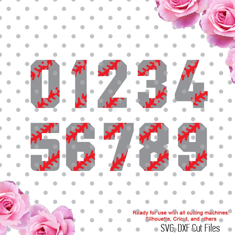 Baseball Numbers Svg, Sports Numbers Svg, Baseball SVG, DXF, Numbers ...