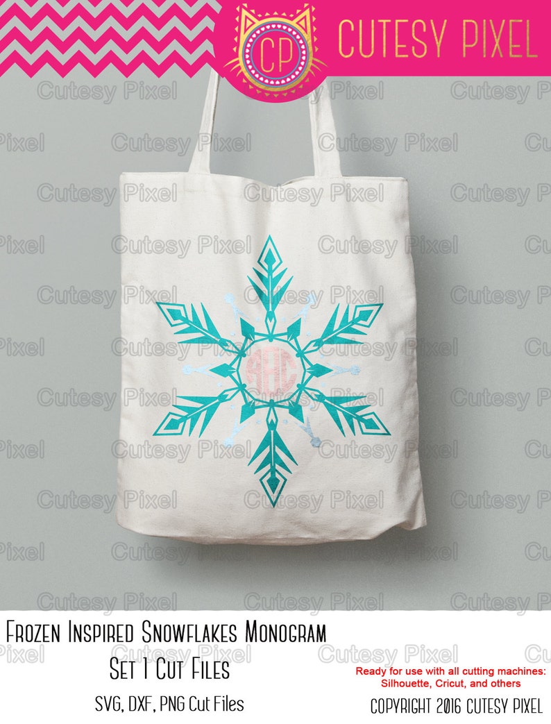 Download Frozen Inspired Snowflakes Monograms Svg cutting file ...