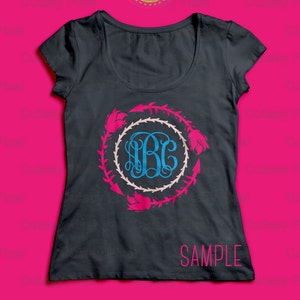 Blompilmonogramramar Svg-skärfil, Cricut-pildesigner SVG, DXF, PNG Cricut Design Space, Silhouette Studio, digitala klippfiler bild 4