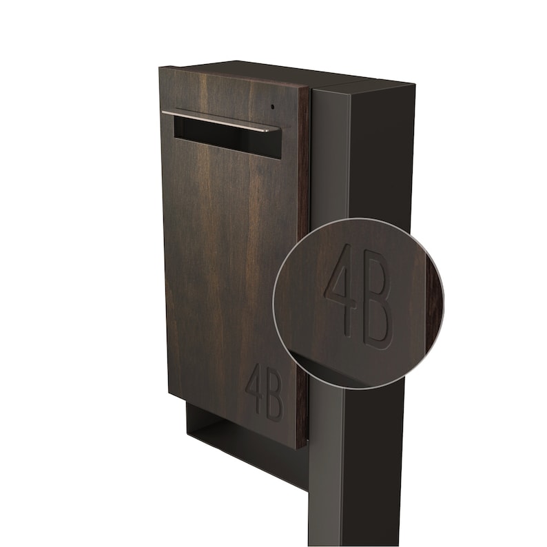 Modern Custom Mailbox Javi Post Mount Letterbox Charcoal Aluminium Body