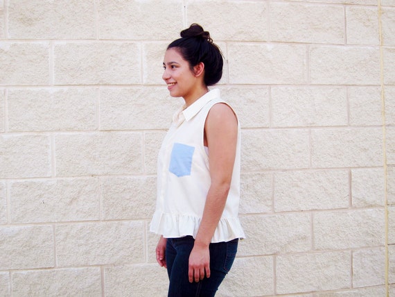 button down peplum top