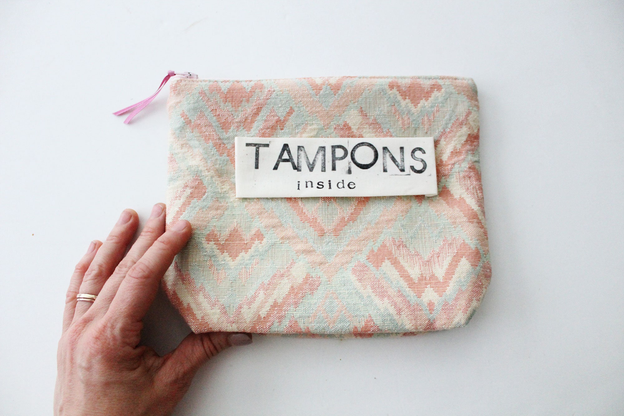 TAMPON CASE, Tampon Holder, Tampon Pouch, Tampon Bag, Tampon Sleeve Green  Leaves 