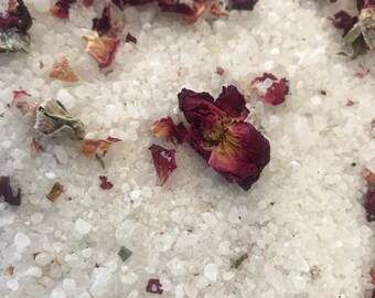 Rose Bath Salts- Rose Bath Soak- Bath Salts- Love Spell Scented Salts