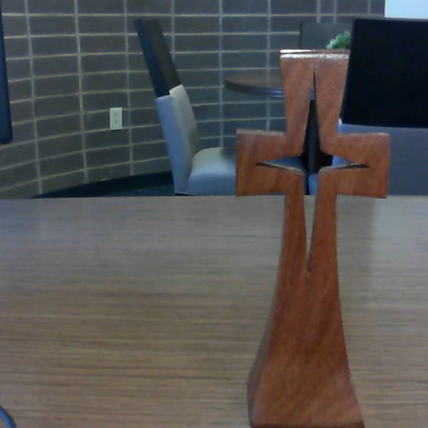 Hand-Carved Wood Star Cross