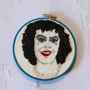 Embroidery Hoop Art/The Rocky Horror Picture Show/Dr. Frank-N-Furter/ Handmade/ Embroidered Wall Art
