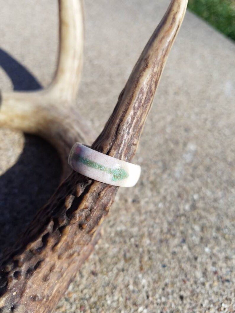 Deer Antler Ring Antler Ring with Turquoise Arrow Inlay Etsy