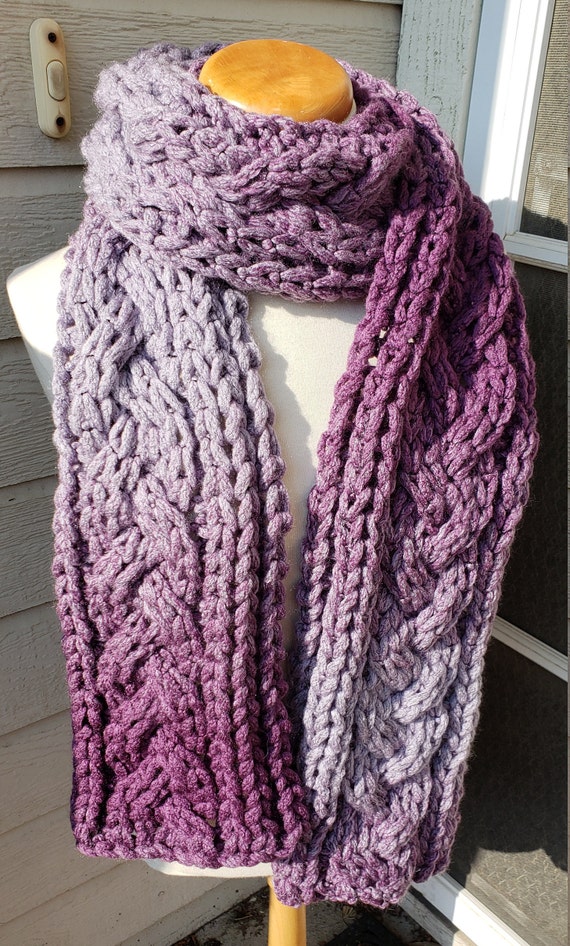 Cable Stitch Loop Yarn Scarf Cable Stitch Loop Yarn Scarf
