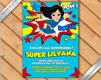 Supergirl Invitation Etsy