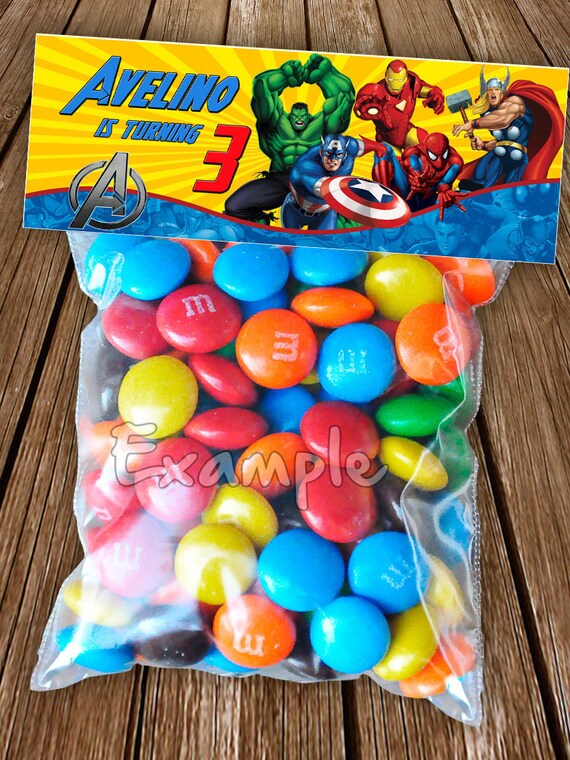 Printable and custom label for candy bag Avengers Il_570xn