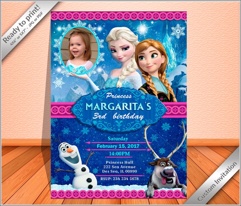 50 off PERSONALIZED Frozen Birthday Invitation Princess Etsy