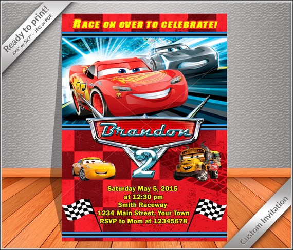 50% off - PERSONALIZED Cars Birthday Invitation, The ...