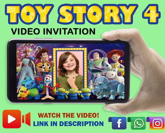 Toy Story 4 Animated photo invitation, VIDEO INVITATION Toy Story4, Video Toy Story 4 Birthday party invitation and free digital invitation! Il_570xn