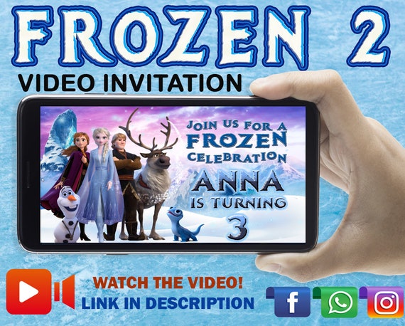 50% off Frozen 2 Animated photo invitation, VIDEO INVITATION Frozen 2, Video Frozen 2 Birthday invitation and free digital invitation! Il_570xn