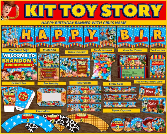 50% off - Toy Story 4 printable kit, Toy Story Party Package 14 templates Personalized, Toy Story 4 Decoration party, Custom ready to print Il_570xn