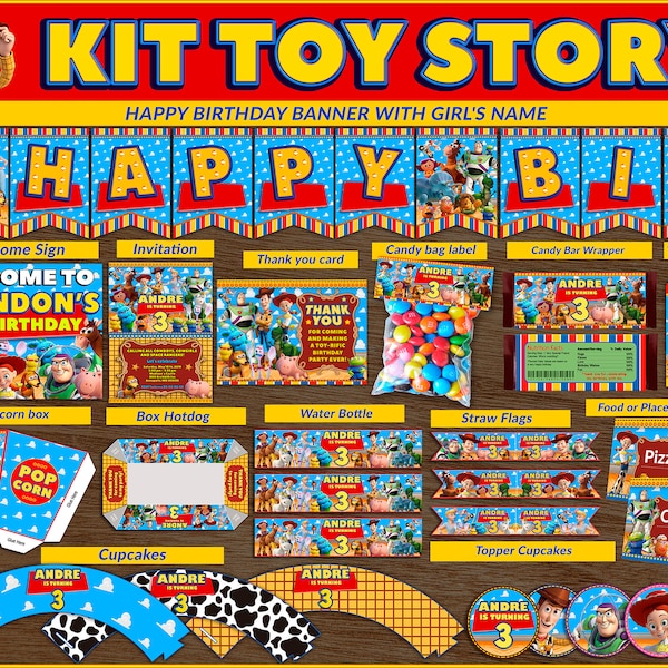 50% off - Toy Story 4 printable kit, Toy Story Party Package 14 templates Personalized, Toy Story 4 Decoration party, Custom ready to print