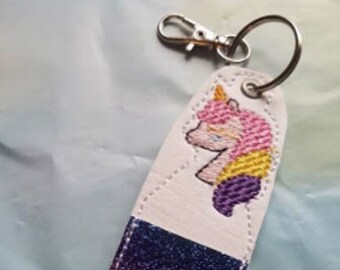 Unicorn chapstick holder for backpack, purse, gym bag, jacket