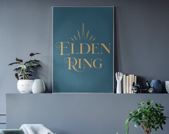 Impression typographique inspirée d'Elden Ring - téléchargement numérique, art du jeu fantastique, décoration murale gaming, affiche imprimable pour les joueurs