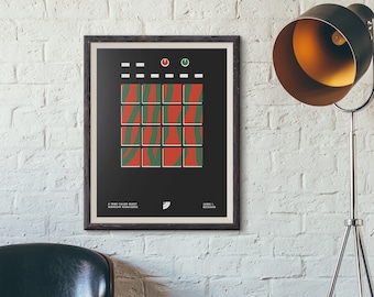 Poster Atcq, decorazione murale musicale, stampa hip hop, stampa digitale con decorazioni rosse e verdi