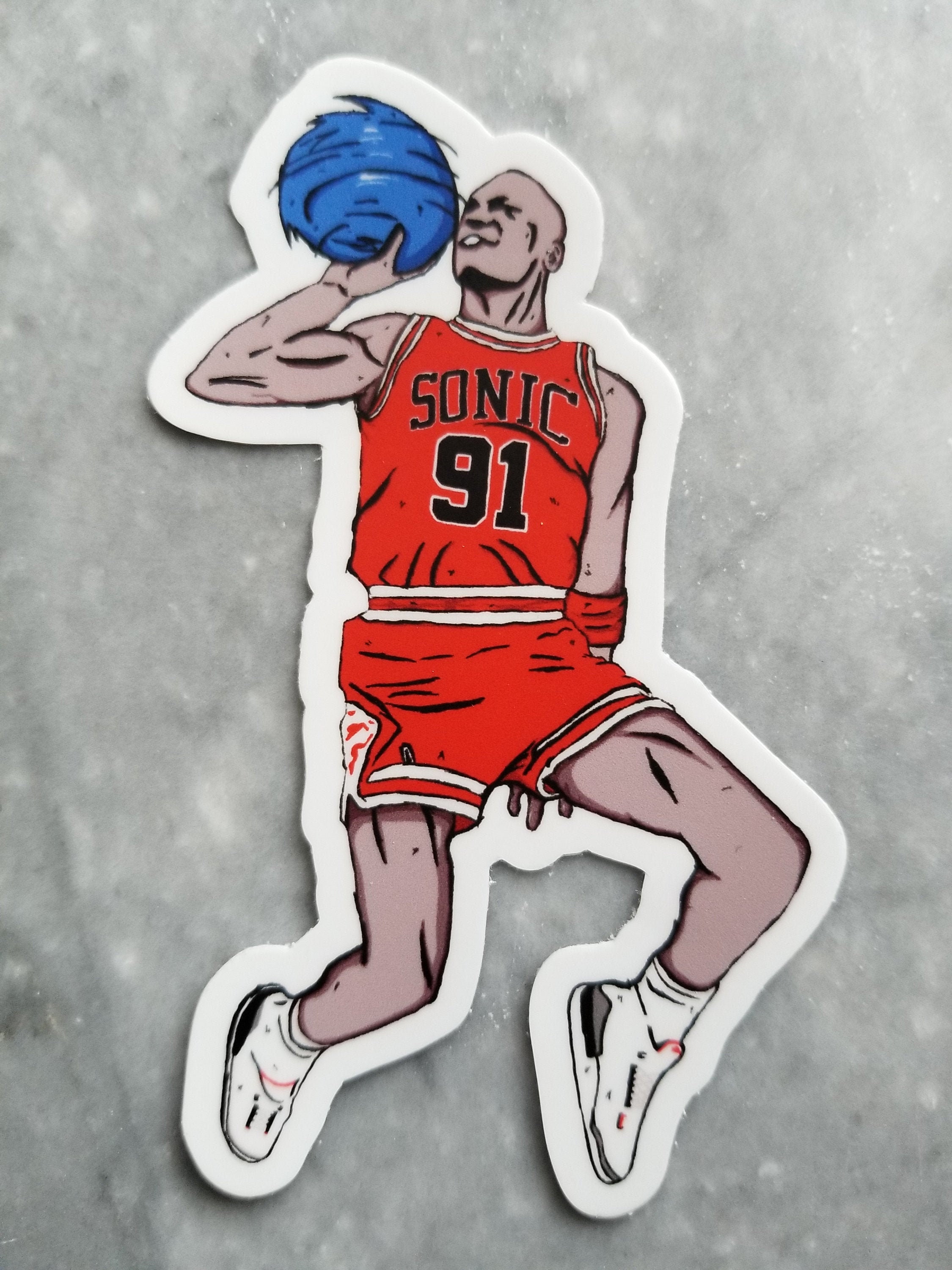 Hedgehog Michael Jordan Vinyl Stickers 
