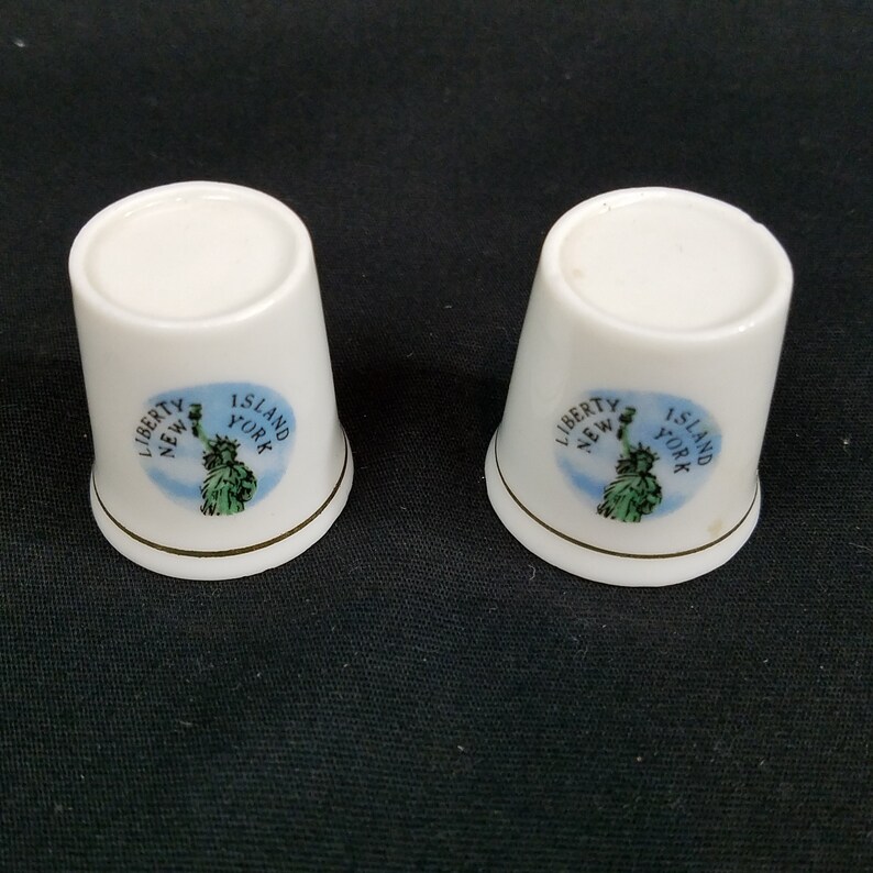 Ceramic Thimble Collection 8 pcs including 2 Statue of Liberty Etsy