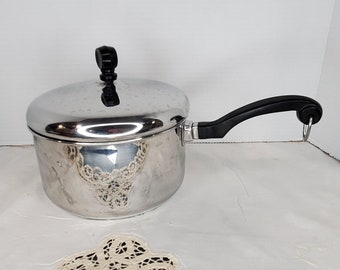 Vintage Farberware 2 Qt Sauce Pan: Aluminum Clad Stainless Steel, USA Made