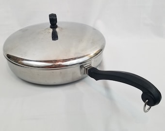 VTG Farberware 10" Skillet Frying Pan w/wo Lid Aluminum Clad Stainless Steel Made in USA Durable  Built to Last