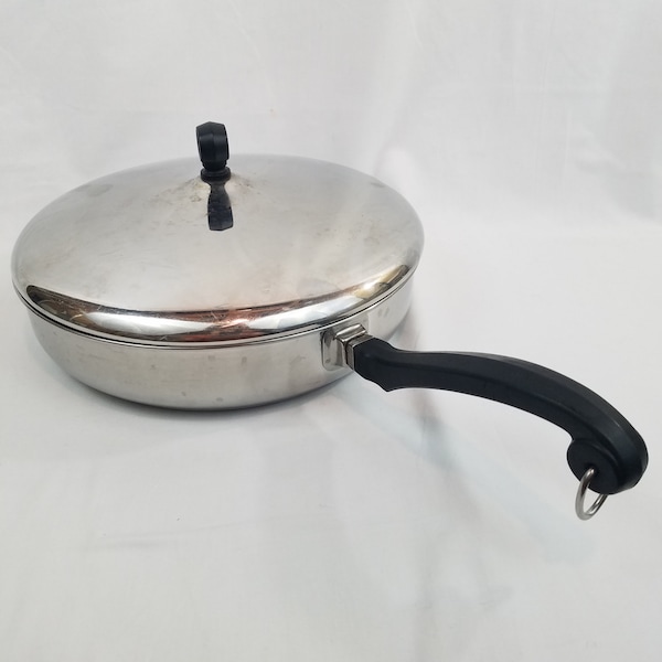 VTG Farberware 10" Skillet Frying Pan w/wo Lid Aluminum Clad Stainless Steel Made in USA Durable  Built to Last